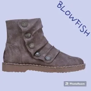 Blowfish Malibu Women's Viten Ankle Bootie - Stacked Heel With Buckle & Side Zipper